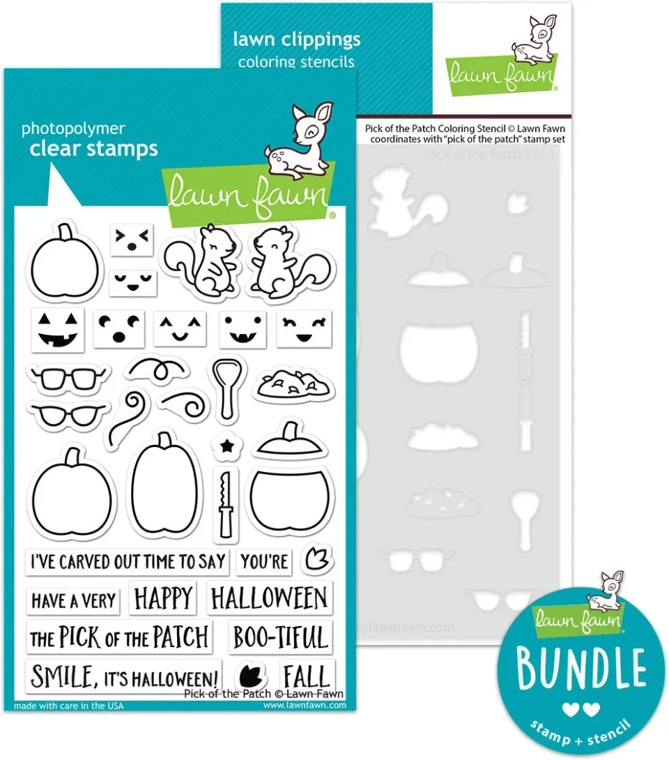 Lawn Fawn Pick of the Patch Stempel + Schablone Bundle