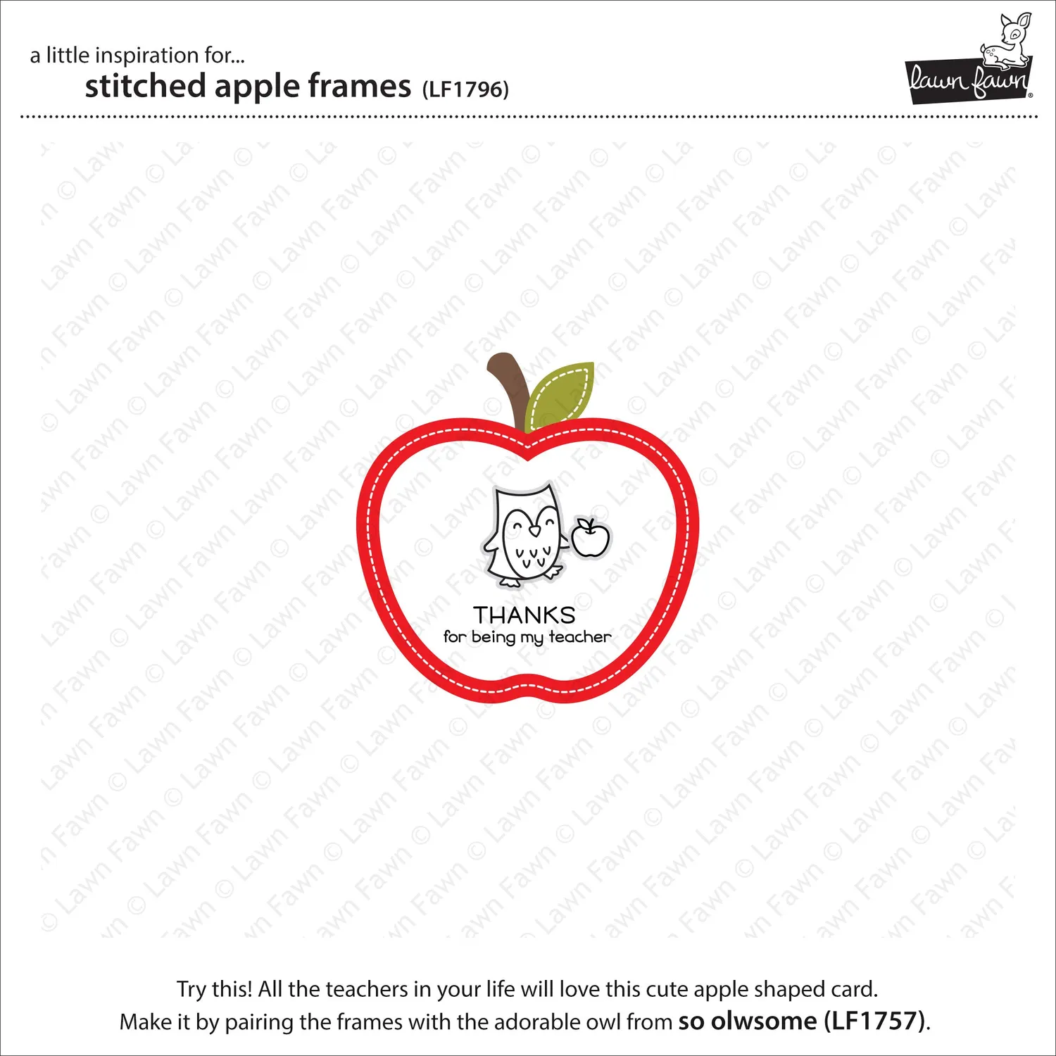 Lawn Fawn Lawn Cuts Stitched Apple Frames Stanzschablonen