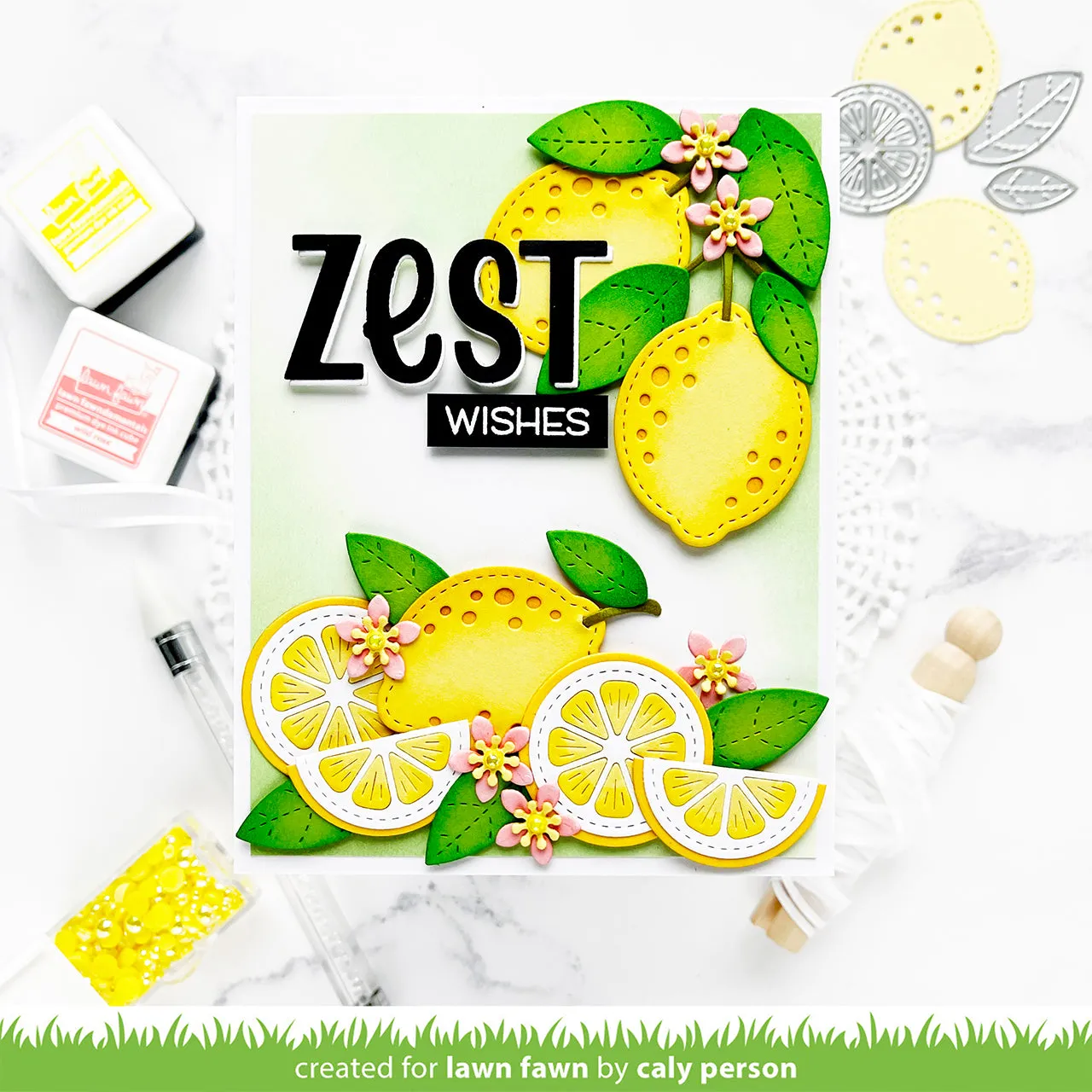 Lawn Fawn Zesty Lemon Stanzen Zitrusfrüchte