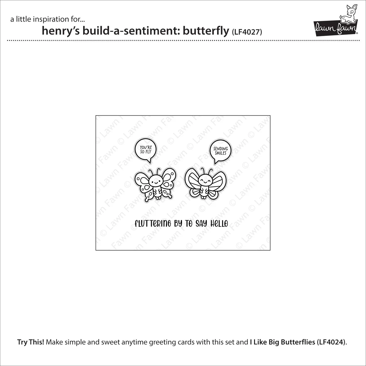 Lawn Fawn Henry's Butterfly Spruchstempel Schmetterling