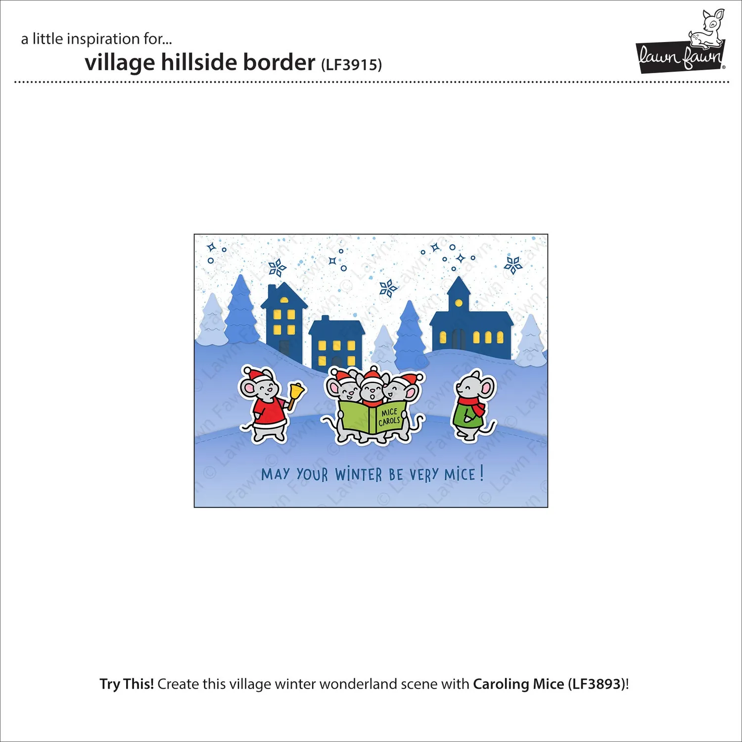 Lawn Fawn Lawn Cuts Village Hillside Border Stanze Dorf