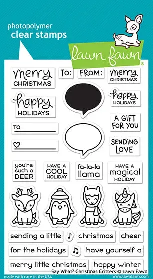 Lawn Fawn Say What? Christmas Critters LF1778 Clear Stamps