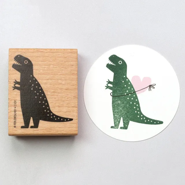 Perlenfischer T-Rex Stempel Holz 57x47 mm