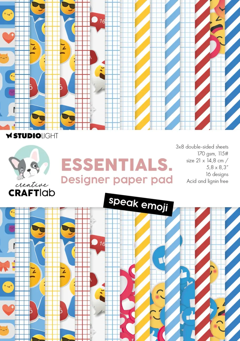Creative Craftlab Essentials Speak Emoji Designpapier A5 24 Blatt