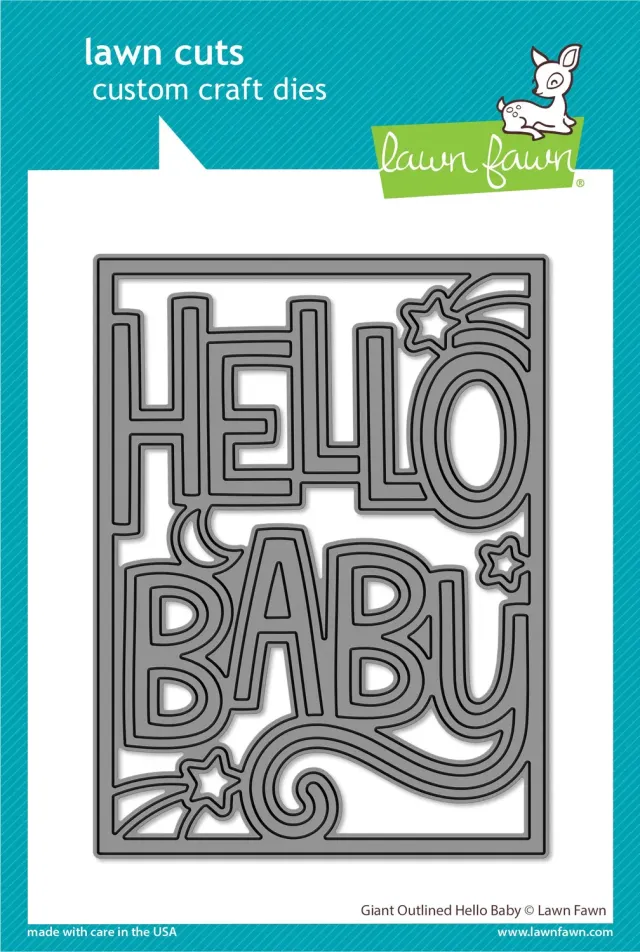 Lawn Fawn Giant Outlined Hello Baby Stanzschablone groß