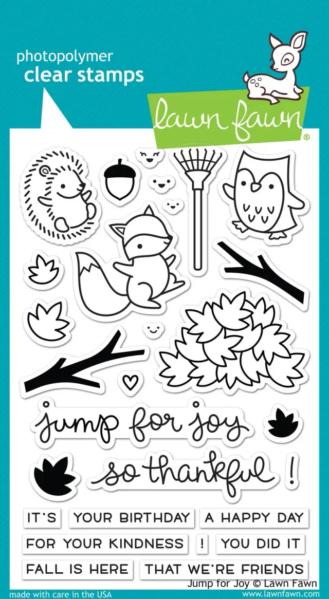 Lawn Fawn Jump for Joy LF1212 Clear Stamps Herbst Fuchs Igel