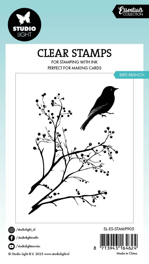 StudioLight Essentials Bird with Branch Clear Stamp Stempel