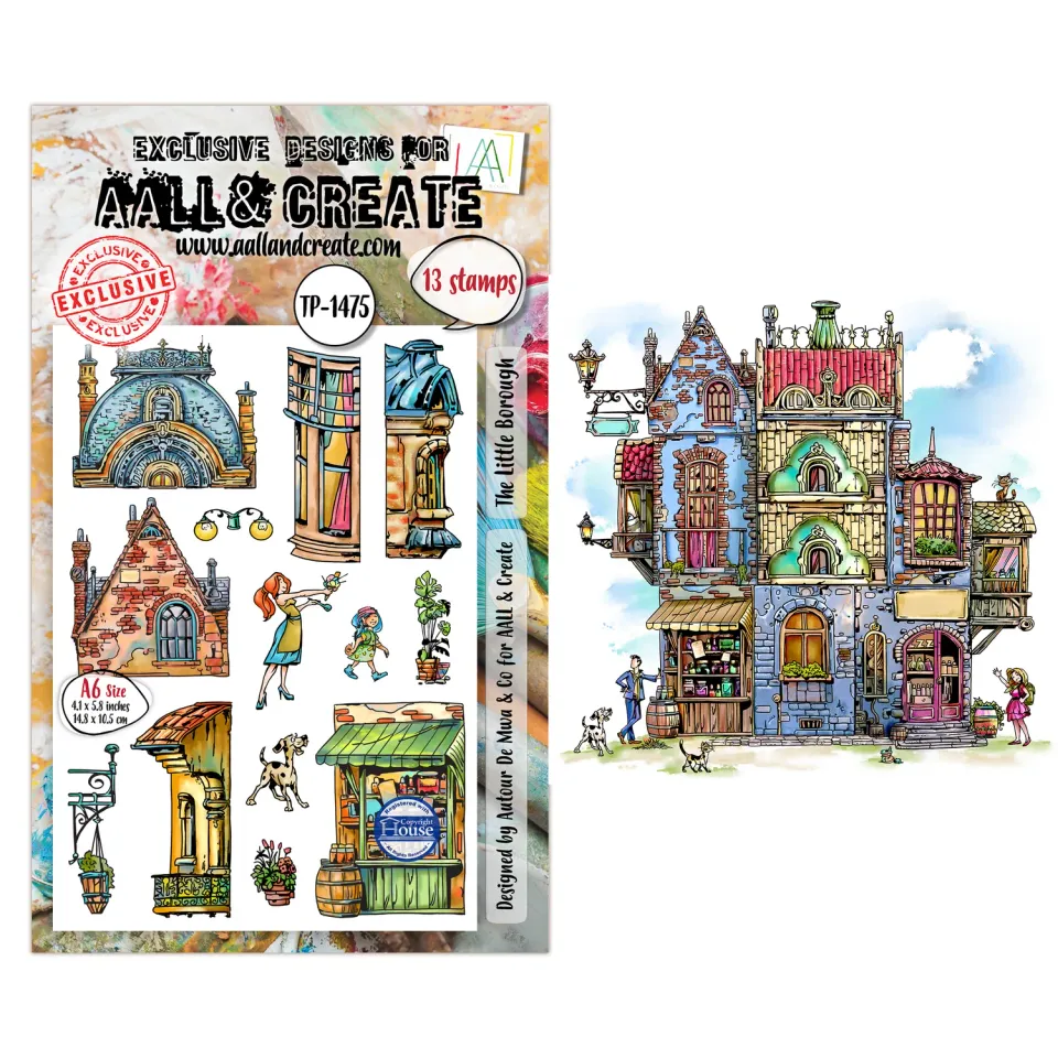 AALL and Create TP-1475 A6 Stempelset The Little Borough 13-teilig