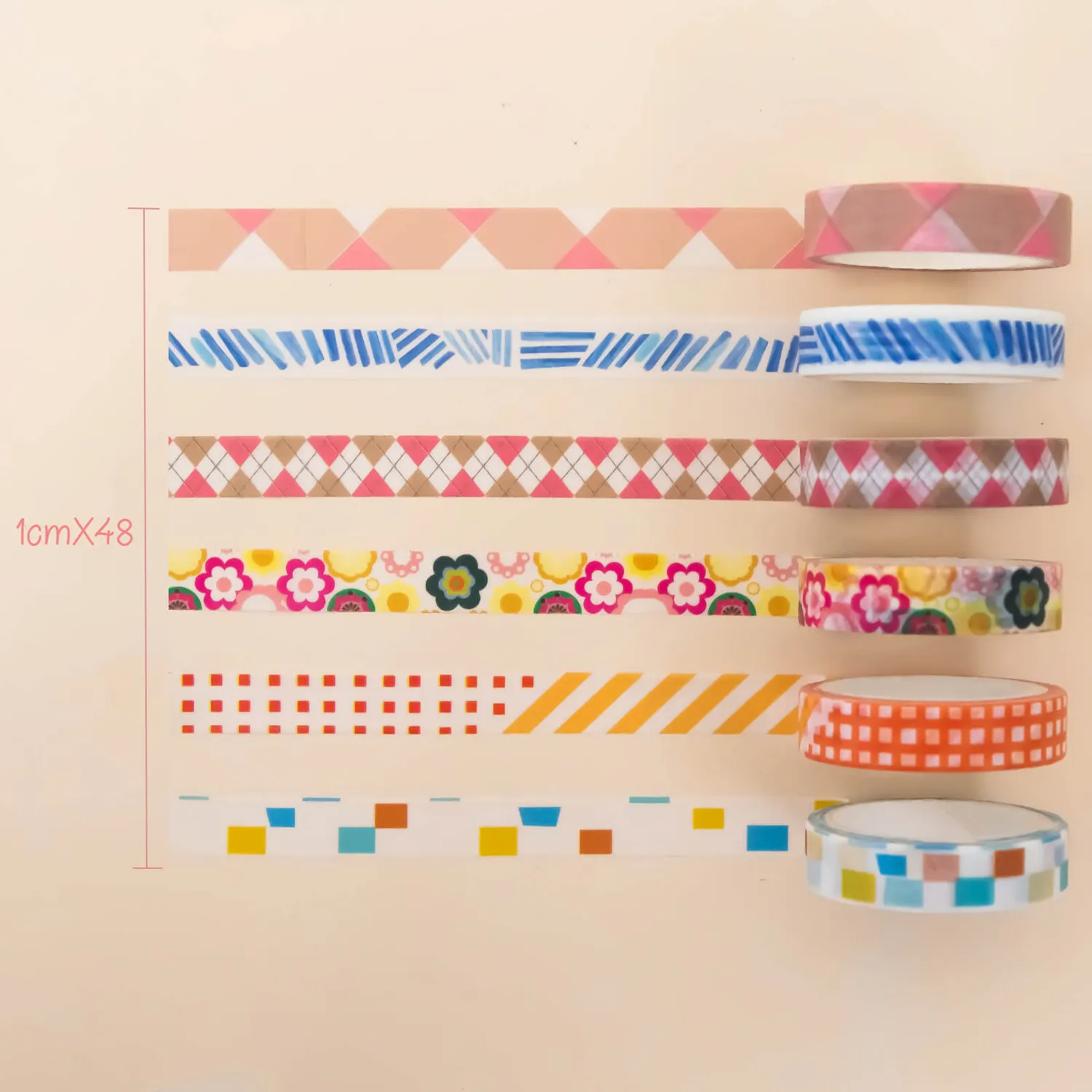 Ieebee Mixed Pattern Washi Tape 48 Rollen 8 mm