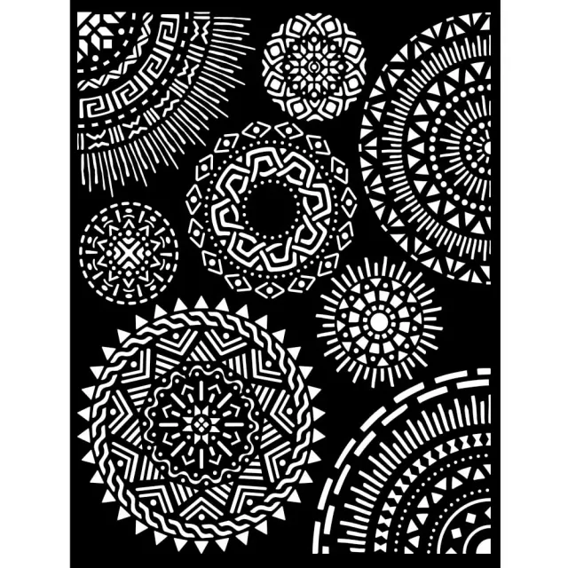 Stamperia Savana Tribal Circles dicke Schablone 20x25