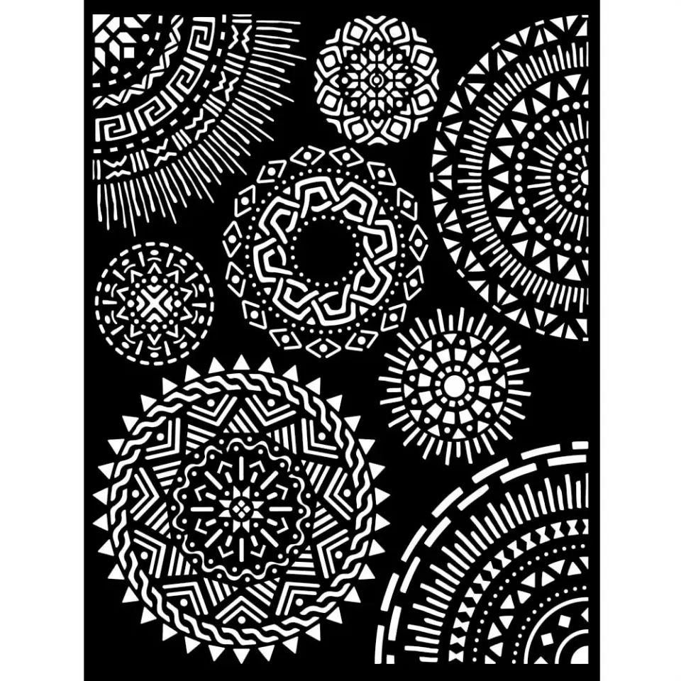 Stamperia Savana Tribal Circles dicke Schablone 20x25