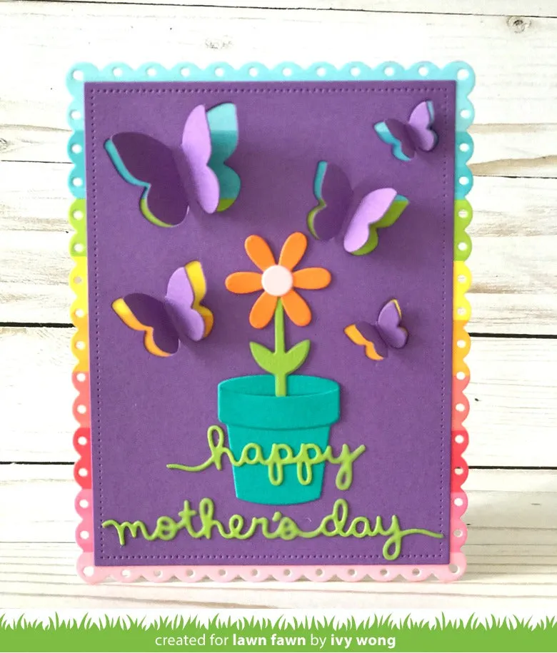 Lawn Fawn Mother's Day Border Stanzen Schriftzug