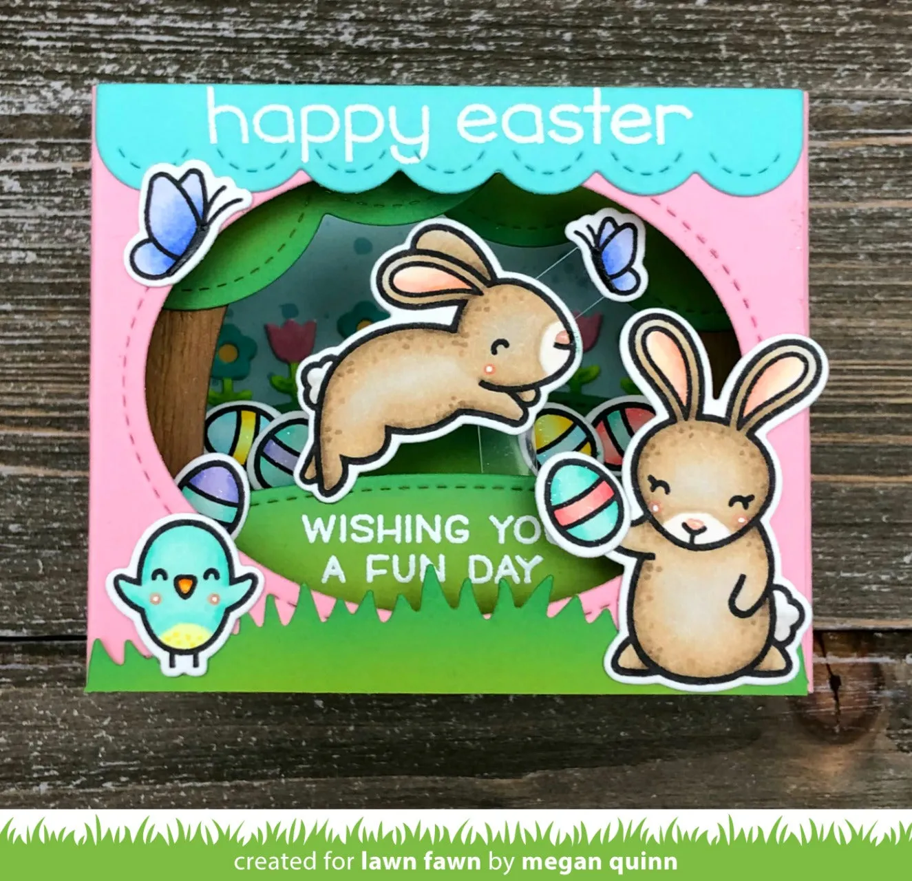 Lawn Fawn Lawn Cuts Shadow Box Card Spring Stanzen Hasen