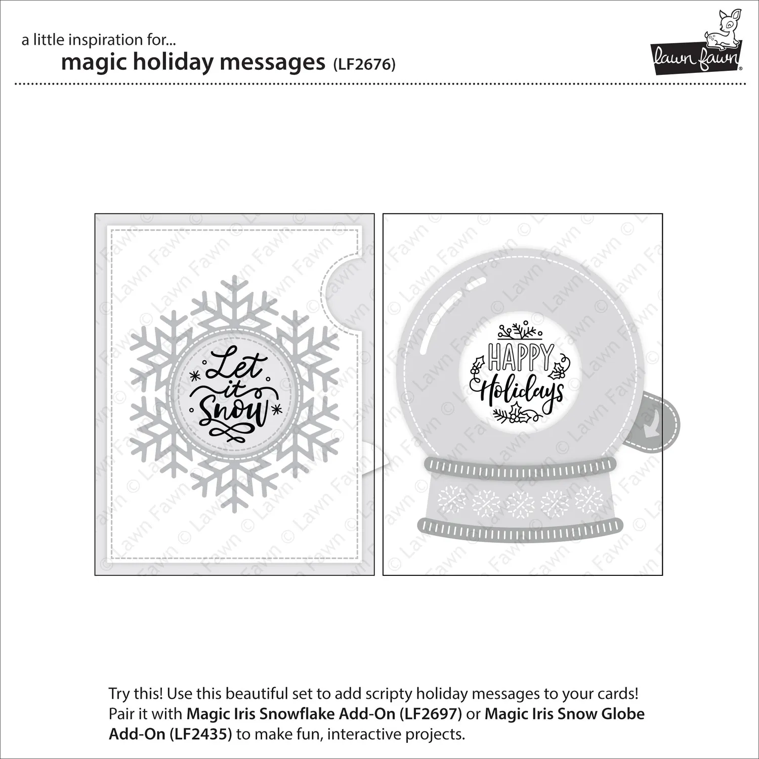 Lawn Fawn Magic Holiday Messages Stempelset Grüße