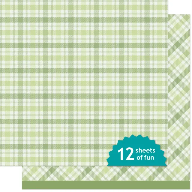 Lawn Fawn Green Tea LF3826 Designpapier 30,5x30,5 Karo