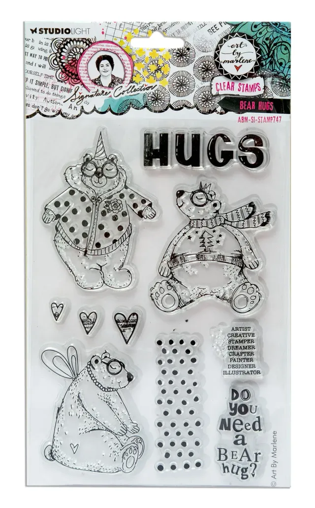 Art by Marlene Signature Clear Stempel Bear Hugs