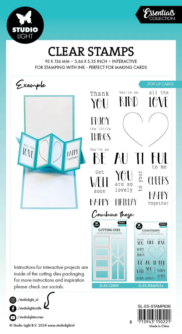 StudioLight Essentials Pop-up Cards Clear Stamp 93x139mm