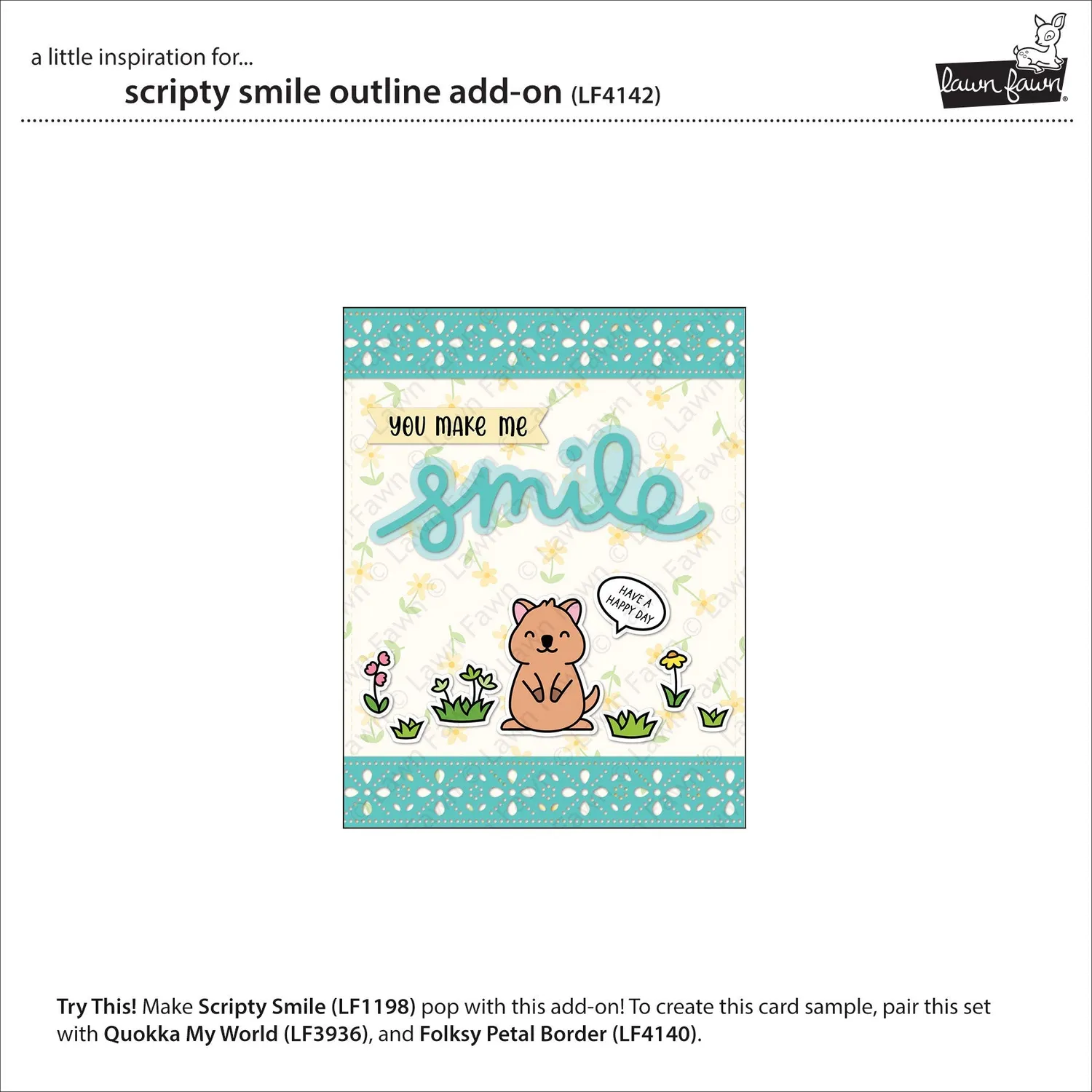 Lawn Fawn Scripty Smile Outline Stanzschablone 1-tlg
