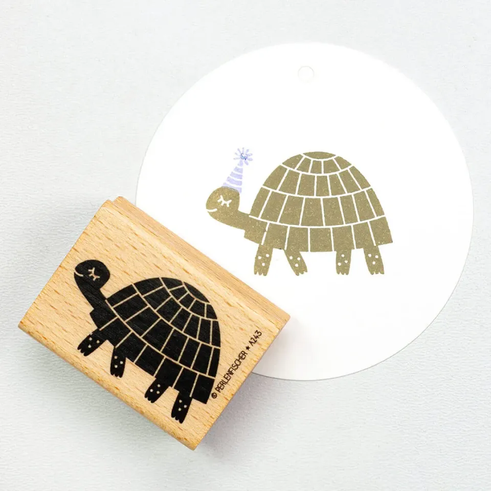 Perlenfischer Schildkröte laufend Stempel Tier