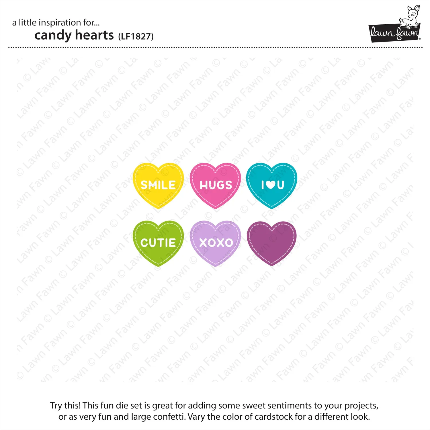Lawn Fawn Candy Hearts Stanzschablonen Herz genäht