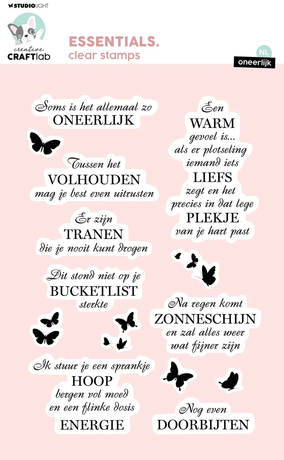 StudioLight Creative Craftlab Essentials Clear Stempel Oneerlijk