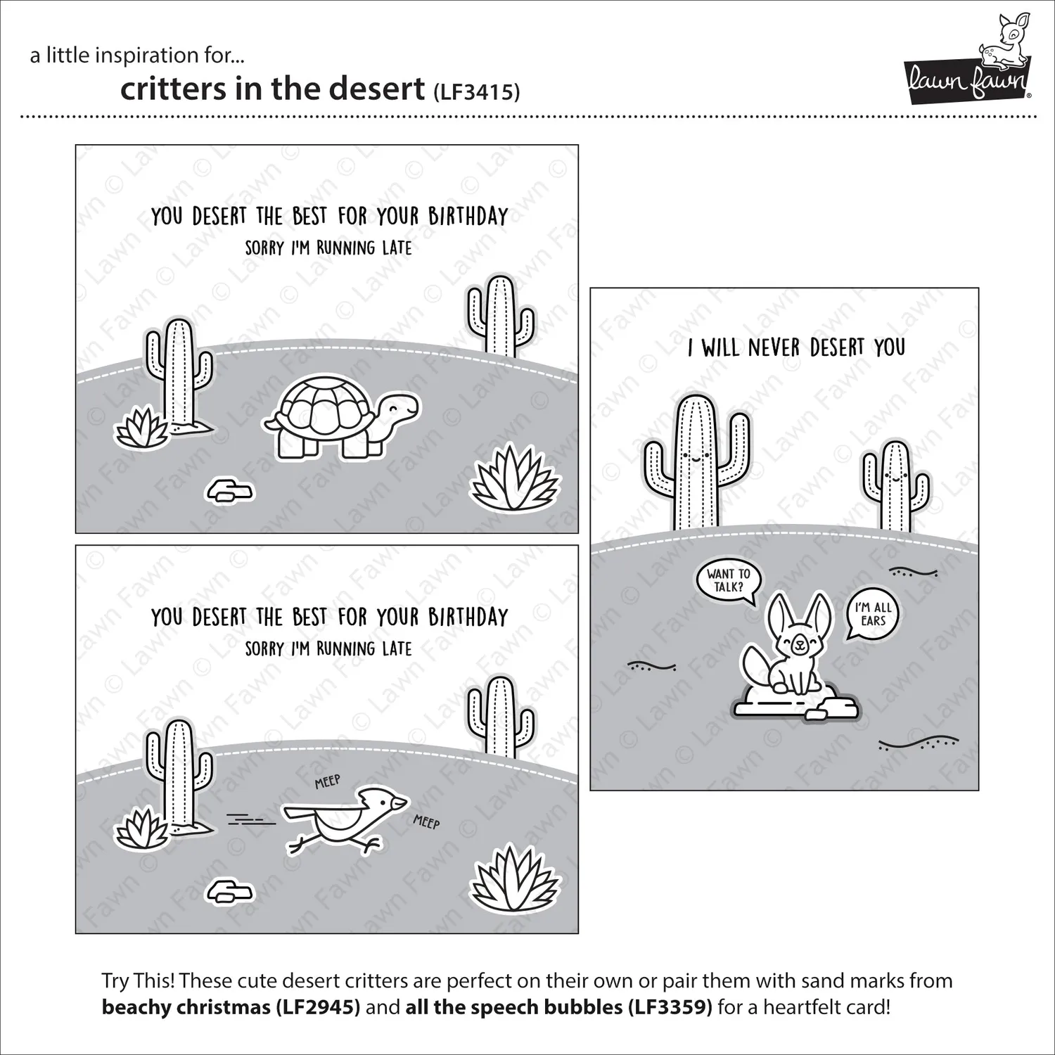 Lawn Fawn Critters in the Desert Stempelset Wüste