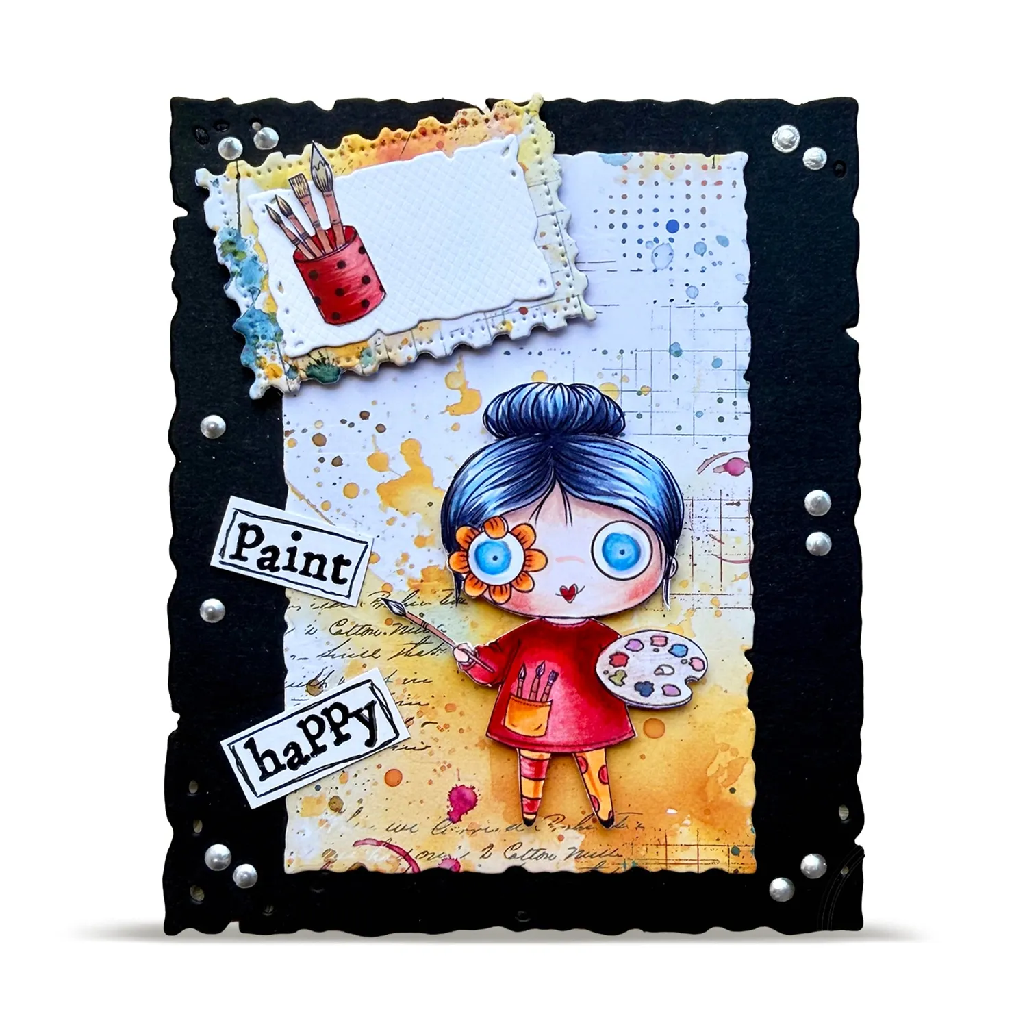 AALL and Create TP-1500 Paint Happy Stempelset A7 4 Motive bunt