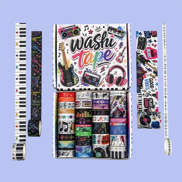 Ieebee Music Washi Tape Set 35 Rollen Goldfolie Noten