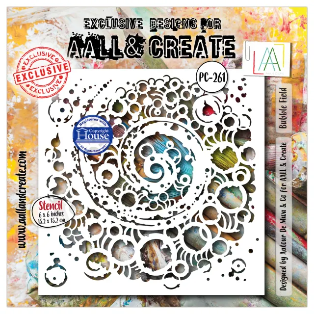 AALL and Create PC-261 Bubble Field Schablone 15x15 cm Blasen