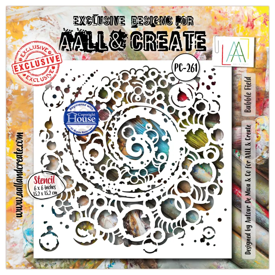 AALL and Create PC-261 Bubble Field Schablone 15x15 cm Blasen