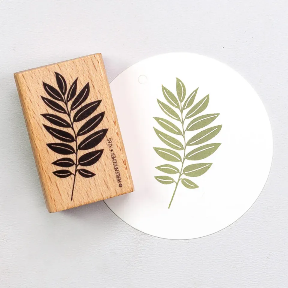 Perlenfischer Ash Leaf XL Stempel 52 x 26 mm Holz
