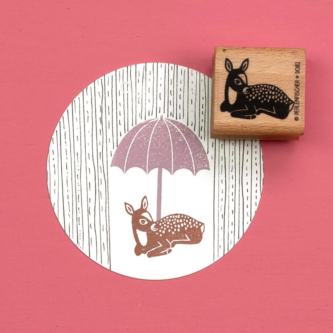Perlenfischer Regenschirm Stempel 34x37mm