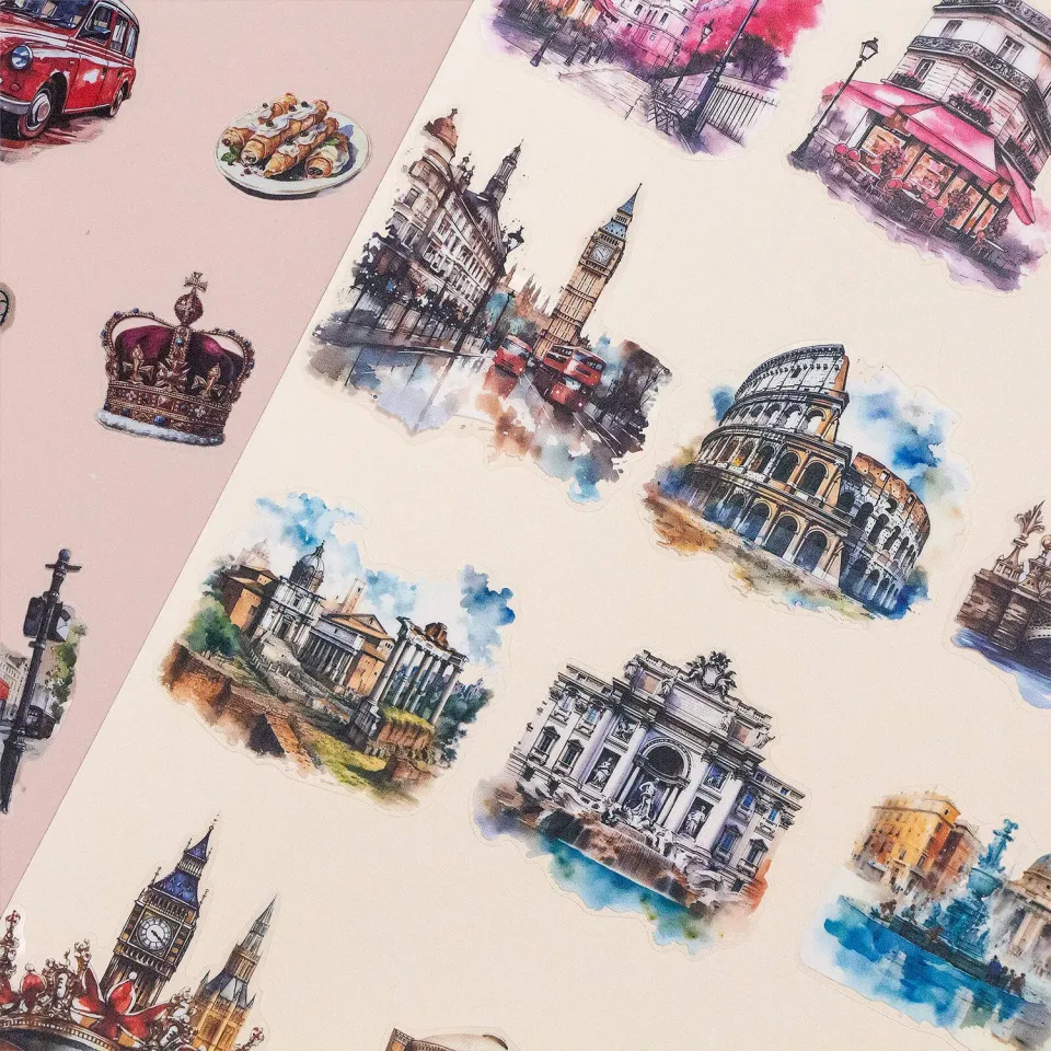 Ieebee Travel Around World PET Sticker 30 Stück Paris