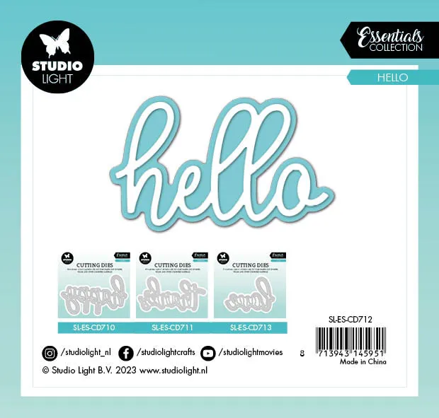 StudioLight Essentials Hello Stanzschablone Schriftzug