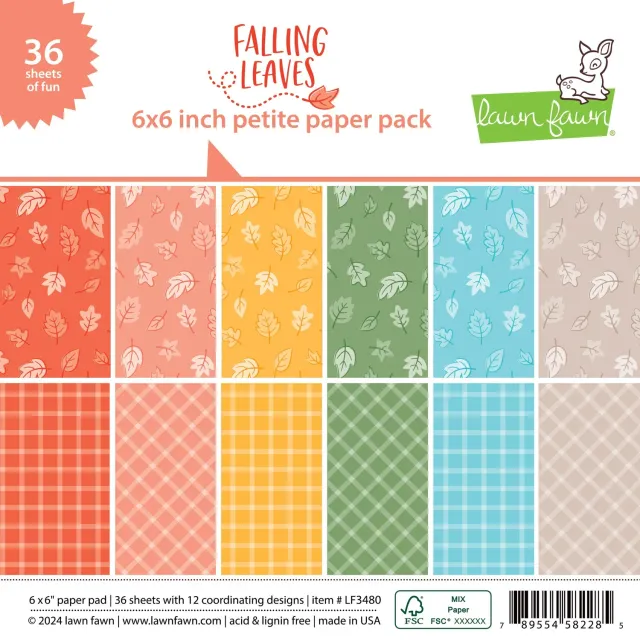 Lawn Fawn Falling Leaves Petite Paper Pack 6x6 Herbst