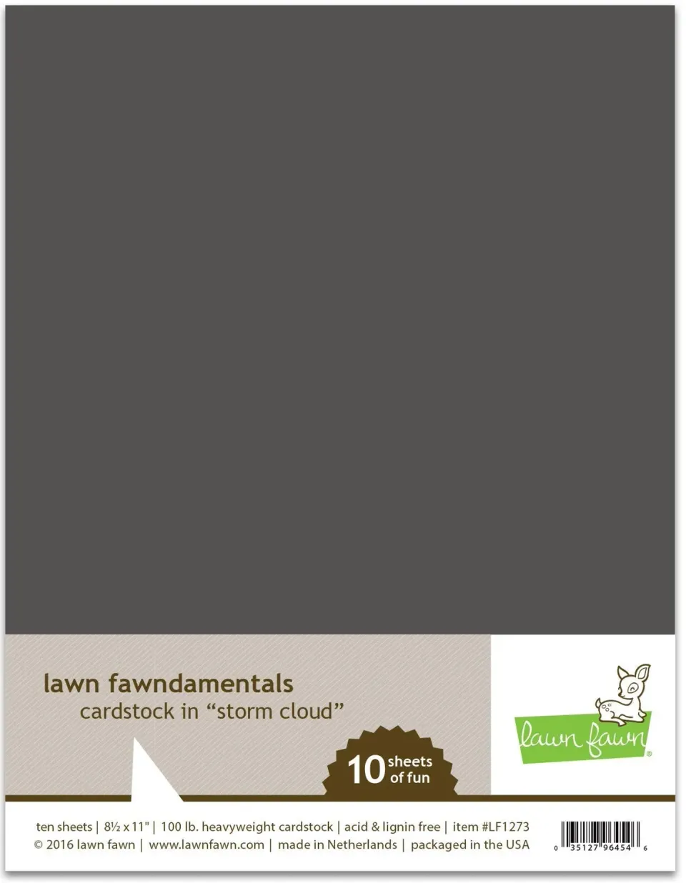 Lawn Fawn Storm Cloud LF1273 Farbkarton 10 Blatt Grau