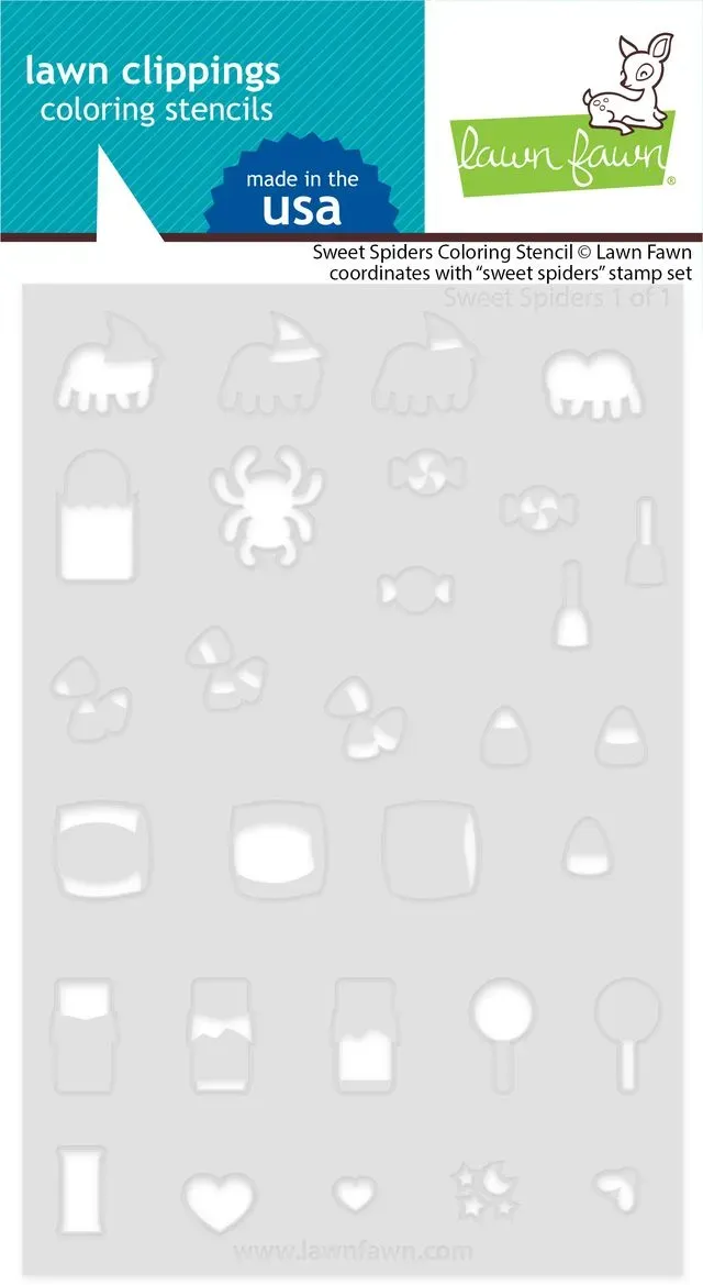 Lawn Fawn Sweet Spiders Coloring Stencil Schablone Halloween