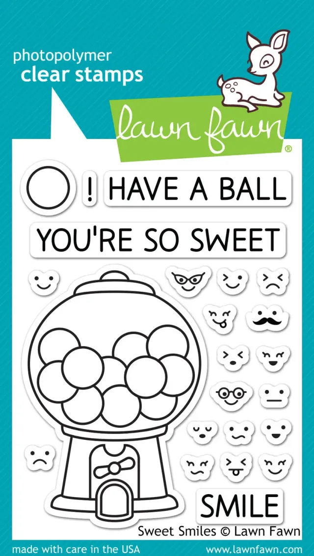 Lawn Fawn Sweet Smiles Clear Stamps 23-teilig Gumball