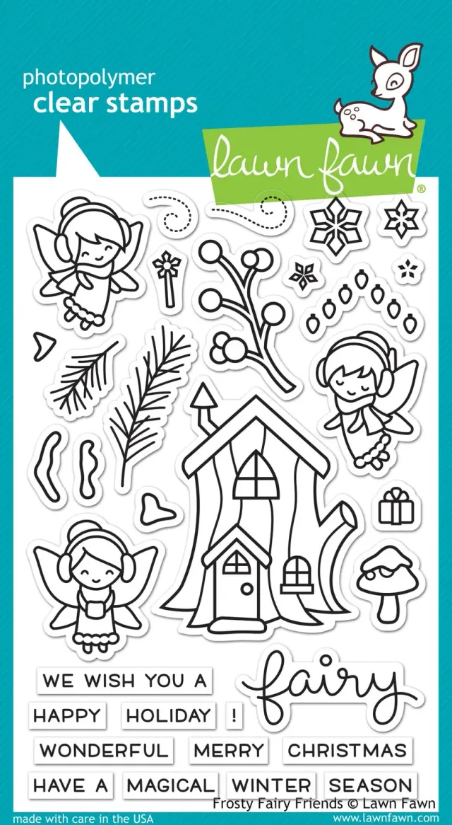 Lawn Fawn Frosty Fairy Friends Stempelset Fee Winter