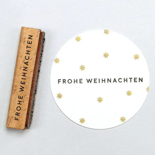 Perlenfischer Frohe Weihnachten Stempel 64 mm Schriftzug