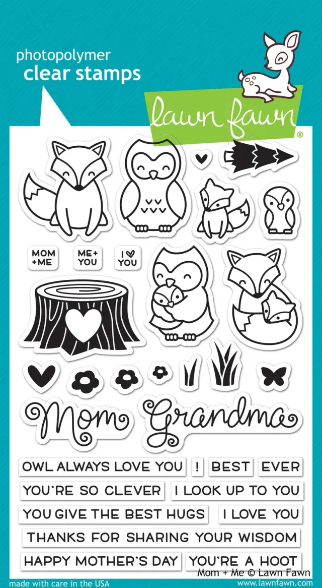 Lawn Fawn Mom + Me Clear Stamps Stempelset Fuchs Eule