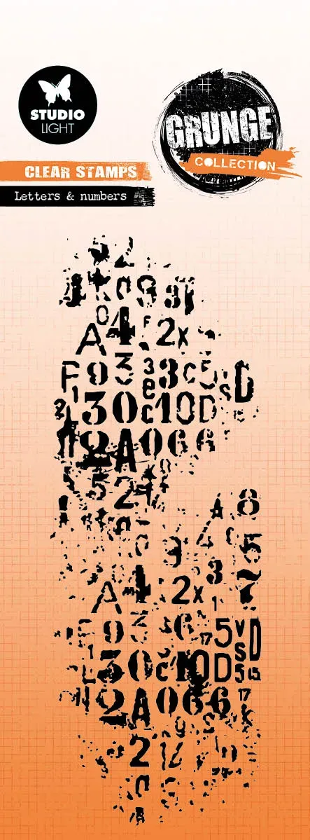 StudioLight Grunge Clear Stempel Letters Numbers 51x142 mm