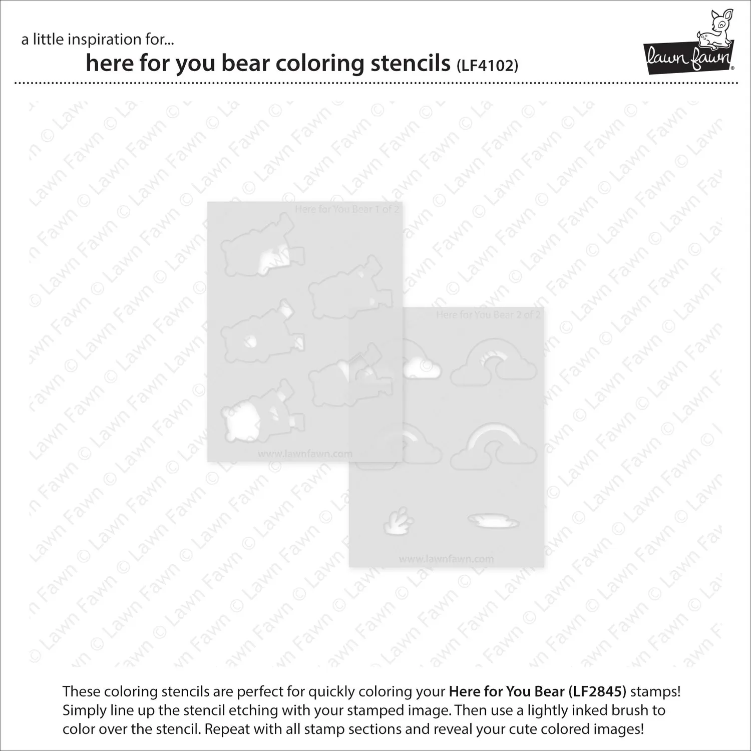 Lawn Fawn Here for You Bear Schablonen 2-tlg Bär