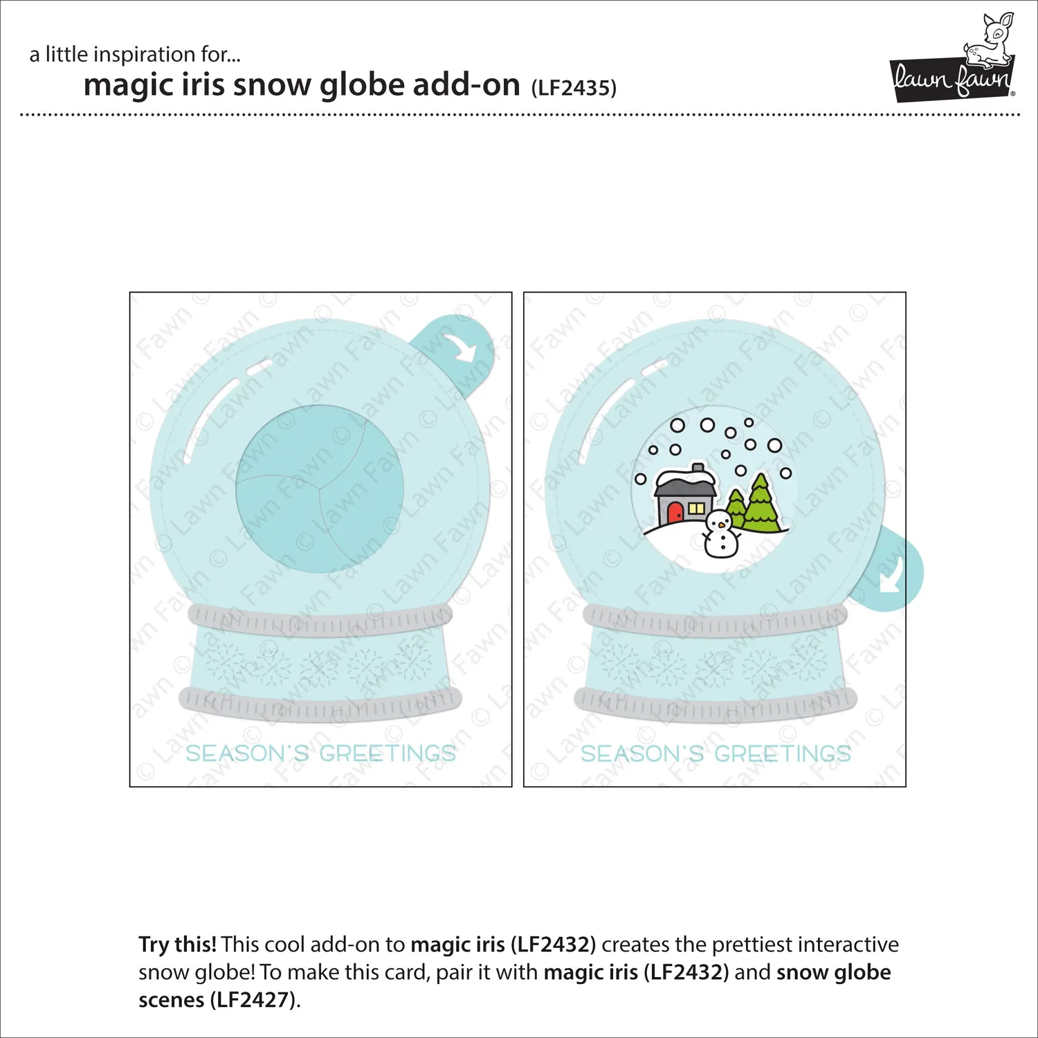 Lawn Fawn Magic Iris Snow Globe Add-On Stanzen interaktiv