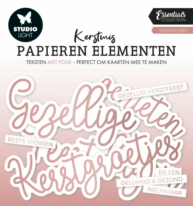 Studio Light Essentials Rosegold Kerstwensen Papier-Elemente