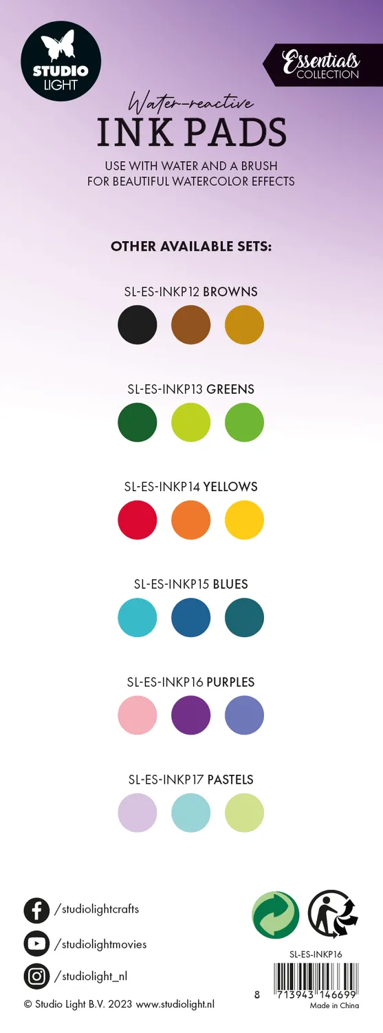 StudioLight Essentials Stempelkissen wasserreaktiv Purples 3er