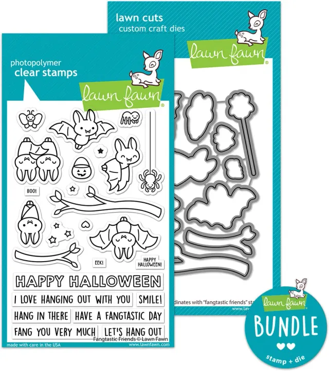 Lawn Fawn Fangtastic Friends Stempel + Stanzen Bundle Halloween