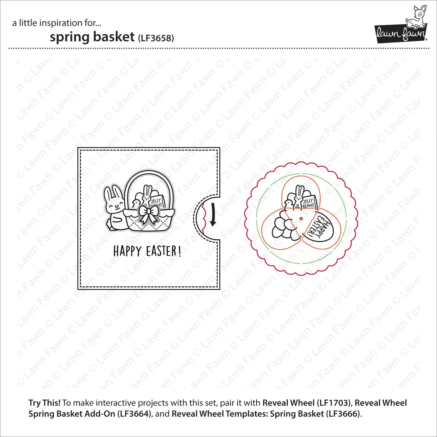 Lawn Fawn Spring Basket Stempelset Ostern Korb Hase