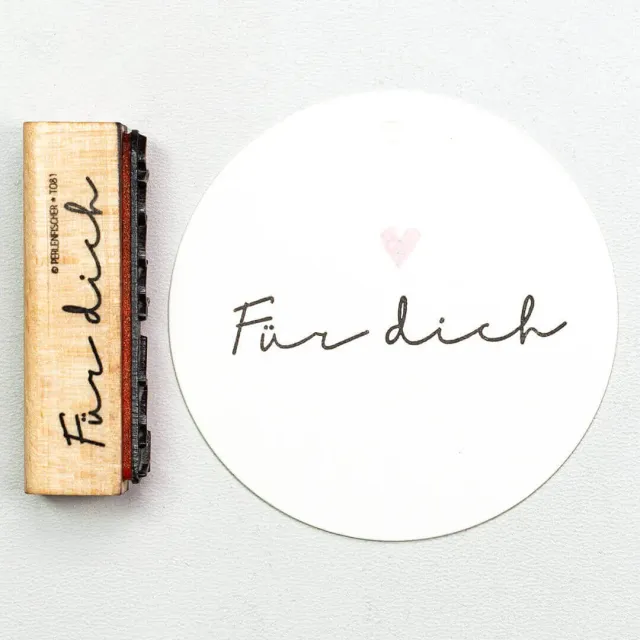 Perlenfischer Für dich Stempel 9x56mm lackiertes Holz