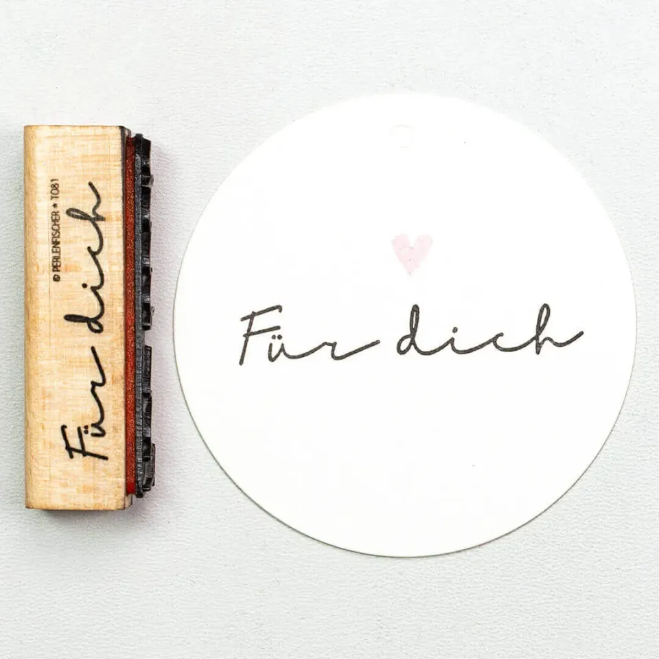 Perlenfischer Für dich Stempel 9x56mm lackiertes Holz